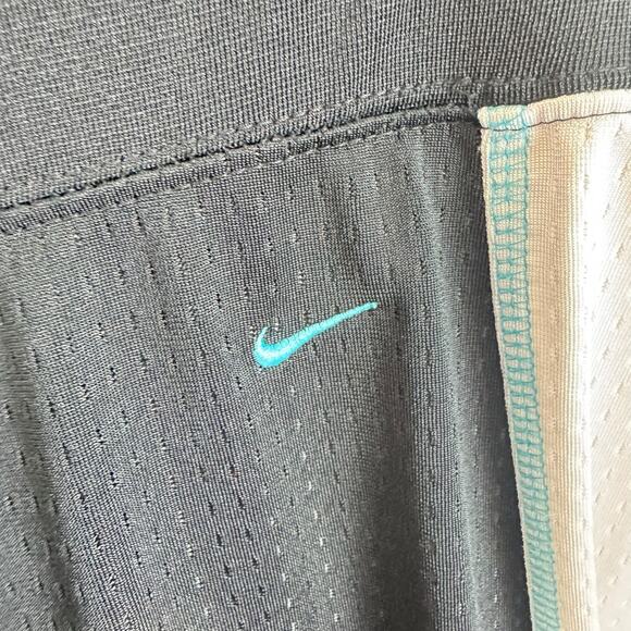 Nike Mesh Black White Blue Stripe Straight Leg Drawstring Athletic Pants Size L - Picture 4 of 7